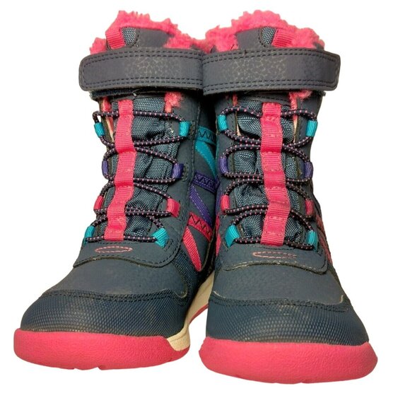 Merrell Snow Crush Boots Youth Girl Size 10M Blue Pink 220 Gram Insulatuin READ - Picture 2 of 16